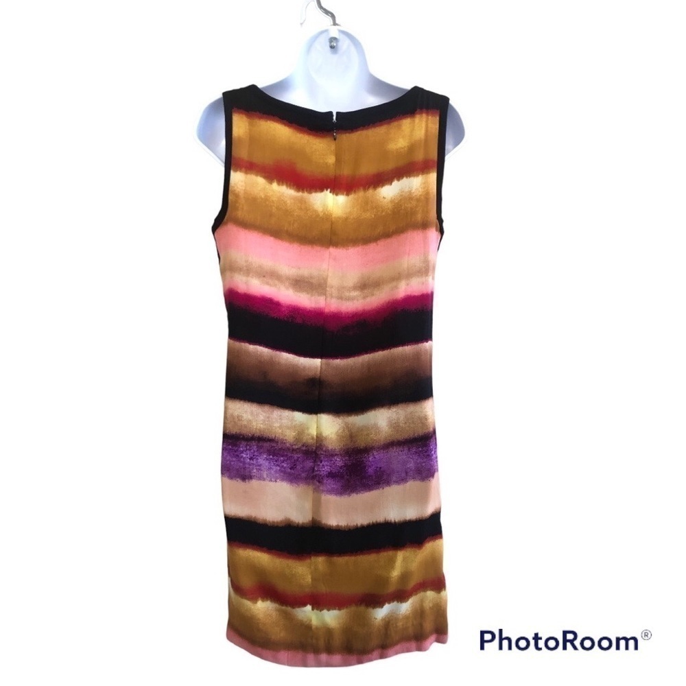 Ann Taylor Women’s Watercolors Stripes Sleeveless Shift Dress Size 4 - Picture 2 of 12